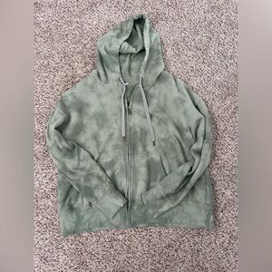 Old Navy Green Tie Dye Zip Up Jacket Large Cotton Blend